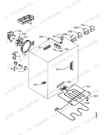 Взрыв-схема плиты (духовки) Zanker ZKH7218G - Схема узла Functional parts